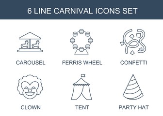 Fototapeta na wymiar 6 carnival icons