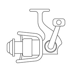 Vector illustration of fish and fishing symbol. Set of fish and equipment stock symbol for web.
