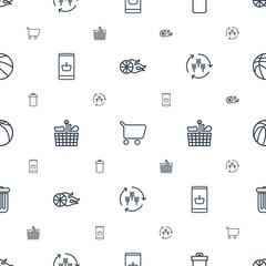 basket icons pattern seamless white background