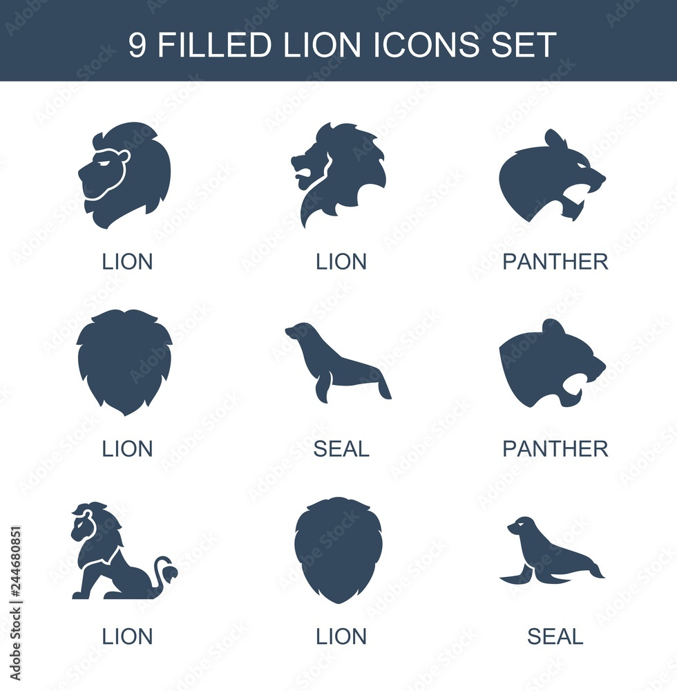 Canvas Prints 9 lion icons