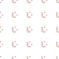 moon and stars icon pattern seamless white background