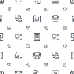 monitor icons pattern seamless white background
