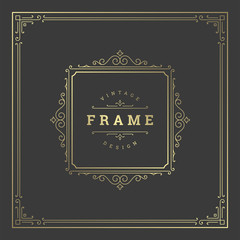Vintage flourishes ornament frame template vector illustration.
