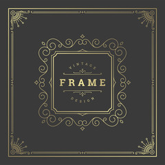 Vintage flourishes ornament frame template vector illustration.