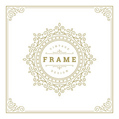 Vintage flourishes ornament frame template vector illustration.