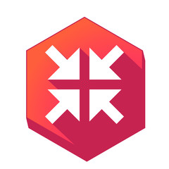 ikona z długim cieniem na tle sześcioboku