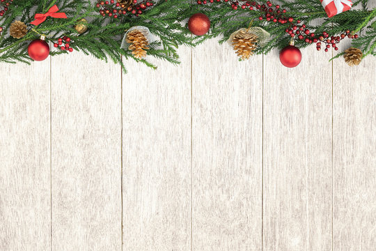 Festive Christmas decorated background mockup