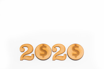 Budget for the year 2020 - Savings concept. Top view