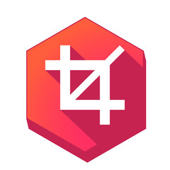 Obraz premium ikona z długim cieniem na tle sześcioboku