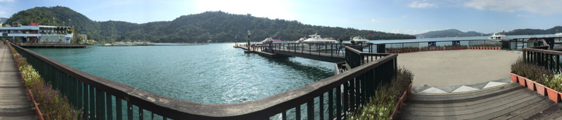 Panorama Sun Moon Lake Jetty Taiwan
