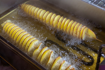 Potatoes  in boiling fat
