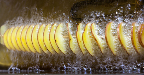 Potatoes  in boiling fat
