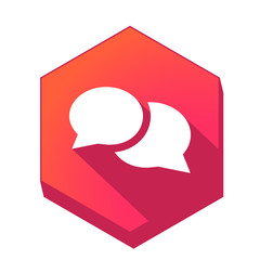 ikona z długim cieniem na tle sześcioboku © vempireart