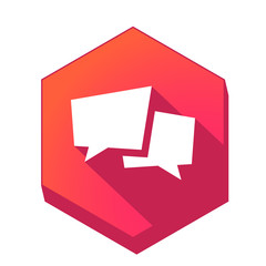 ikona z długim cieniem na tle sześcioboku © vempireart