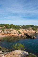 The coast of l'ametlla de mar on the coast of tarragona