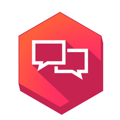 ikona z długim cieniem na tle sześcioboku © vempireart