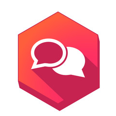 ikona z długim cieniem na tle sześcioboku © vempireart