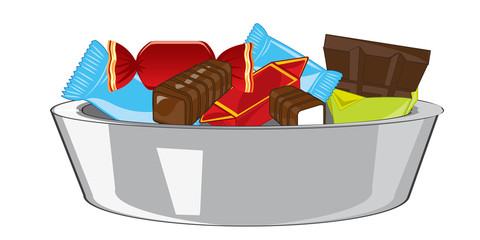Vector illustration of the sweetmeats and chocolate in cup