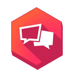 ikona z długim cieniem na tle sześcioboku © vempireart