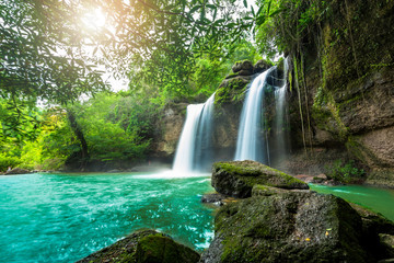 Fototapeta na wymiar Haew Suwat Waterfall at Khao Yai National Park, Thailand 