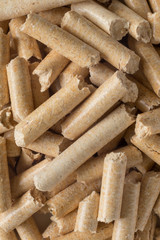 Wood pellets close up .Biofuels. Biomass Pellets - cheap energy.