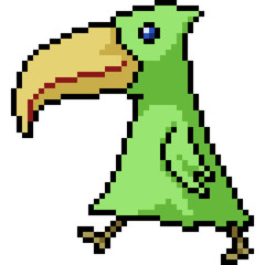 Fototapeta premium vector pixel art bird walk