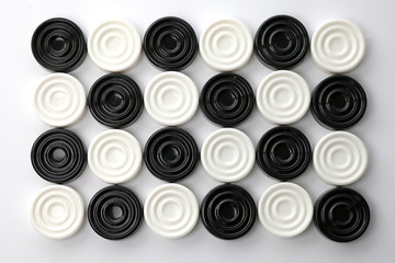 Black And White Checkers Isolated On White Background