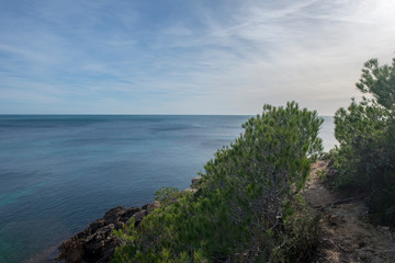 The coast of l'ametlla de mar on the coast of tarragona