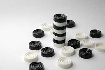 Black And White Checkers Isolated On White Background