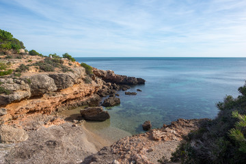 The coast of l'ametlla de mar on the coast of tarragona