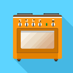 Electric stove icon. Flat illustration of electric stove vector icon for web design