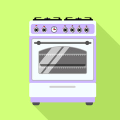 Gas stove icon. Flat illustration of gas stove vector icon for web design