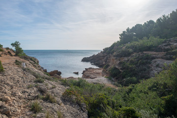 Fototapeta na wymiar The coast of l'ametlla de mar on the coast of tarragona