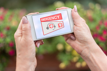 Emergency concept on a smartphone