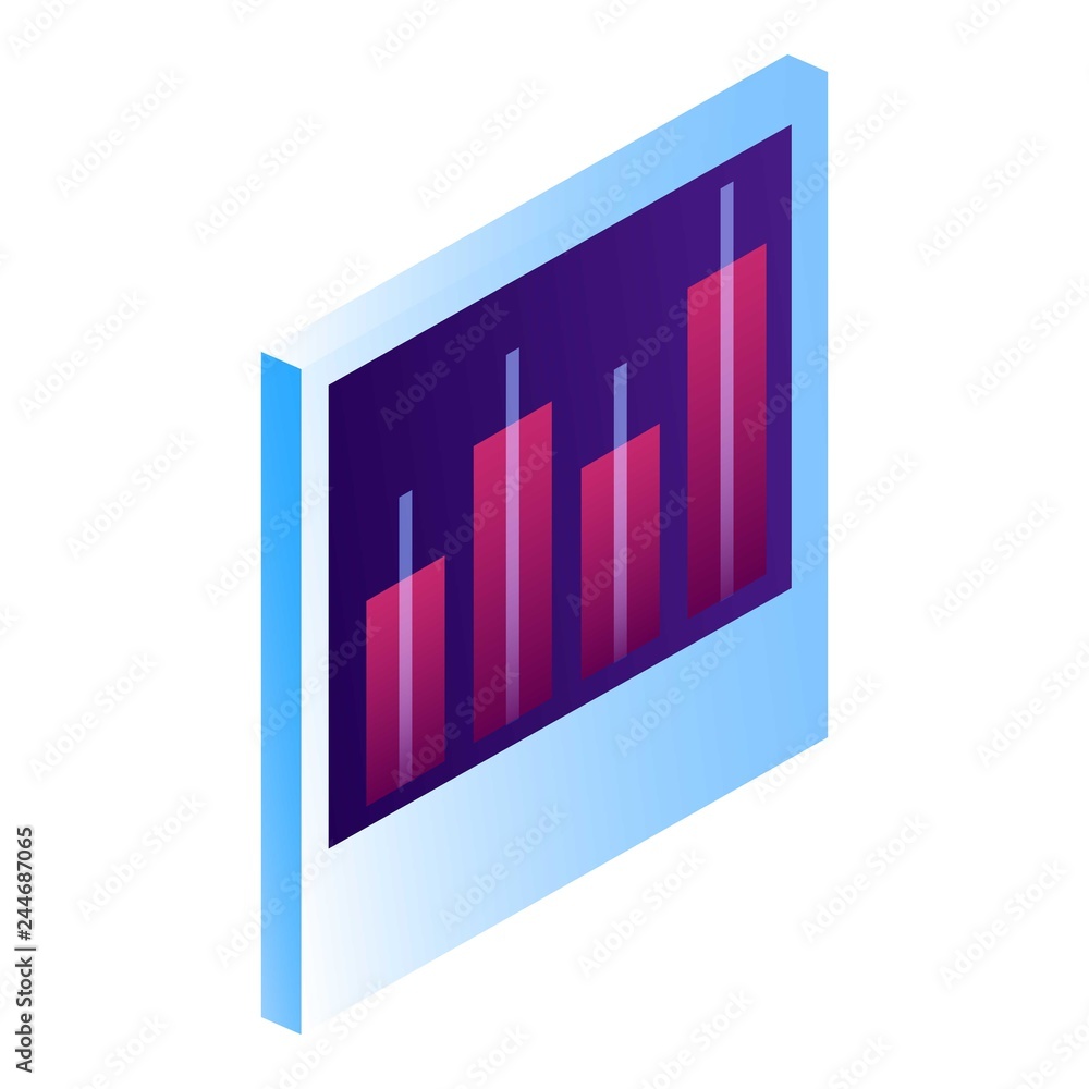 Poster info graph icon. isometric of info graph vector icon for web design isolated on white background