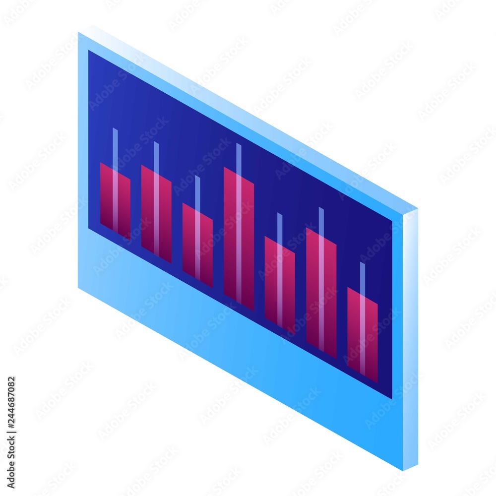 Poster graph table icon. isometric of graph table vector icon for web design isolated on white background