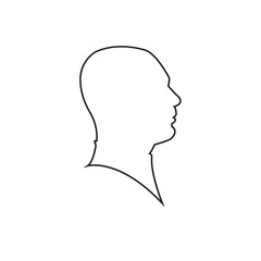 man profil silhouette. Vector illustration. man icon in round