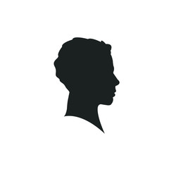 man profil silhouette. Vector illustration. man icon in round