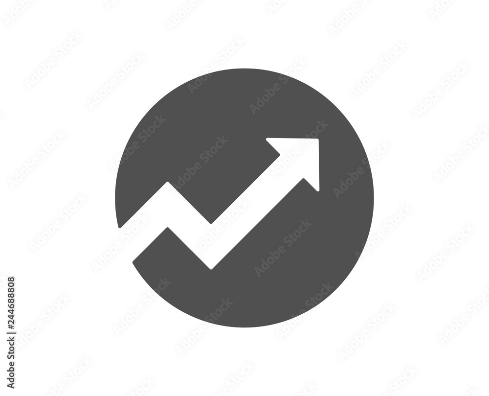 Poster chart icon. report graph or sales growth sign in circle. analysis and statistics data symbol. qualit
