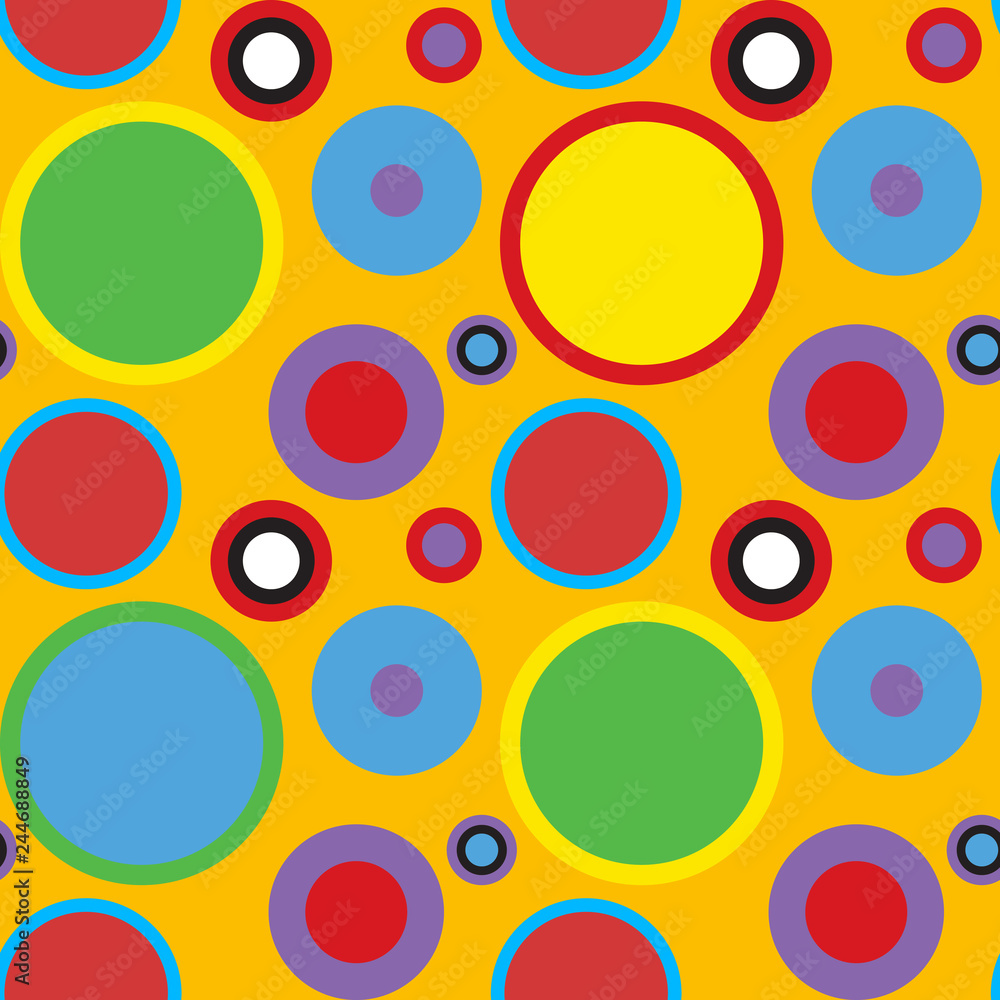 Poster seamless repeating background of multicolored circles