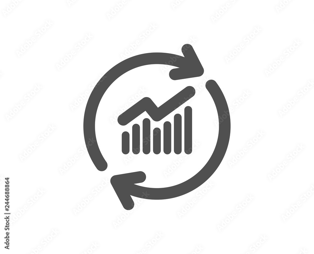 Poster chart icon. update report graph or sales growth sign. analysis and statistics data symbol. quality d