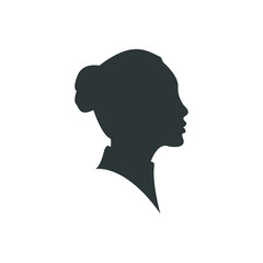 Beautiful woman profile silhouettes vector young female face design, beauty girl head, fashion lady graphic portrait.