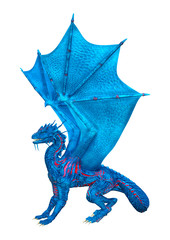 3D Rendering Fairy Tale Dragon on White