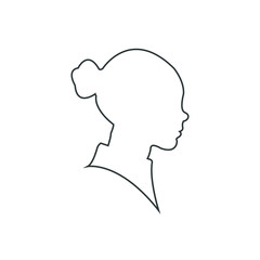 Beautiful woman profile silhouettes vector young female face design, beauty girl head, fashion lady graphic portrait.