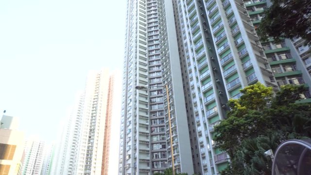 Large Residential Skyscraper Buildings in Hong Kong
