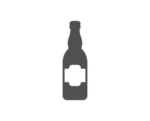 Beer bottle icon. Pub Craft beer sign. Brewery beverage symbol. Quality design element. Classic style icon. Vector
