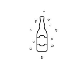 Beer bottle line icon. Pub Craft beer sign. Brewery beverage symbol. Geometric shapes. Random cross elements. Linear Beer bottle icon design. Vector