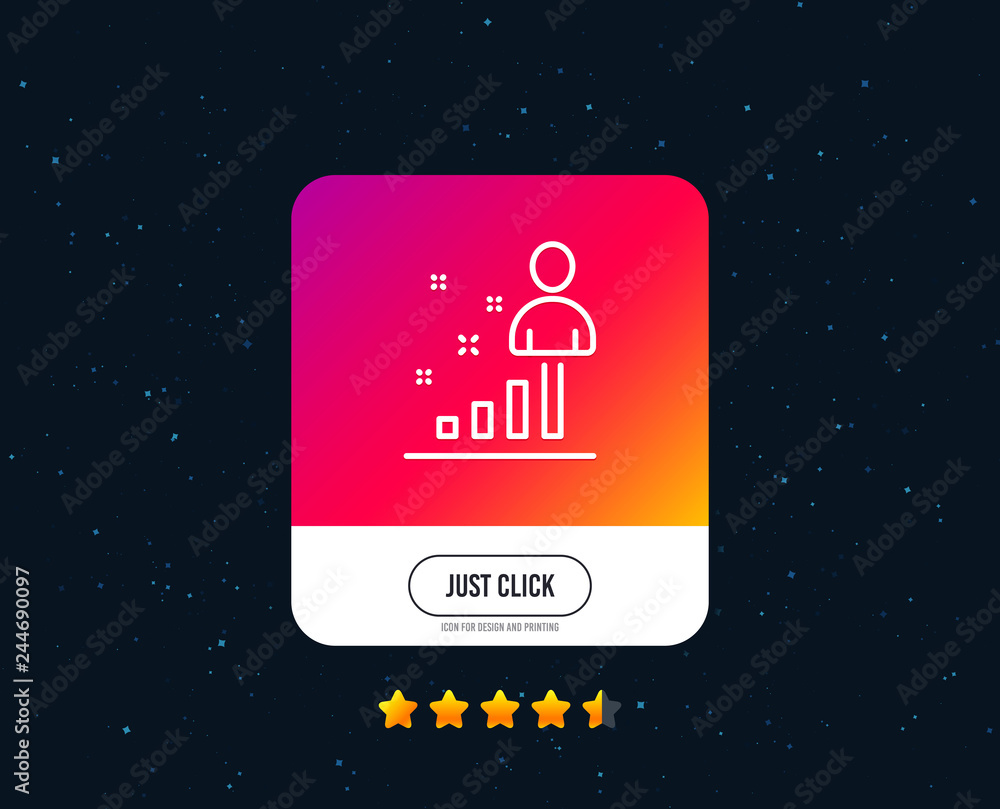 Poster stats line icon. business management sign. best employee symbol. web or internet line icon design. r