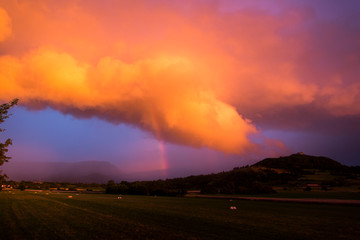 Gewitterwolken im Abendlicht