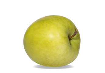  one big green apple on white background